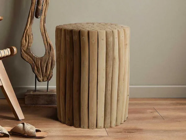 Best Sale Bijzettafel Van Teakhout - Kleur: Naturel - Lutiana Bijzettafel