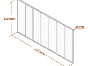 Online Binnenraam Van Aluminium Met Poedercoating - 210X130 Cm - Wit - Bayview Glazen Binnenraam