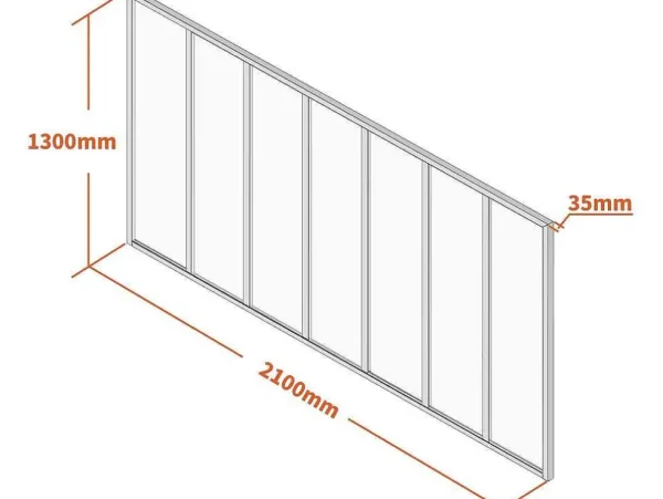 Online Binnenraam Van Aluminium Met Poedercoating - 210X130 Cm - Wit - Bayview Glazen Binnenraam