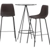 Store Bistro Barmeubelset Bartafel Zwart En 2 Alexi Barstoelen Bruin. Barmeubel