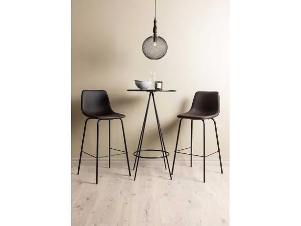 Store Bistro Barmeubelset Bartafel Zwart En 2 Alexi Barstoelen Bruin. Barmeubel