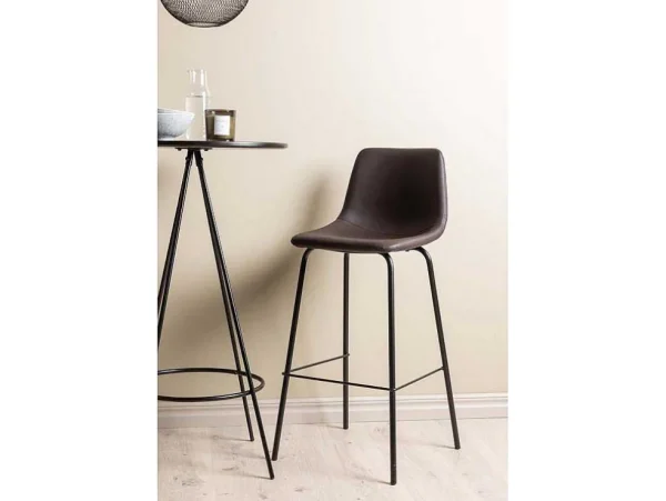 Store Bistro Barmeubelset Bartafel Zwart En 2 Alexi Barstoelen Bruin. Barmeubel