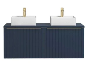 Cheap Blauw Hangend Badkamermeubel Met Dubbele Wastafel - 120 Cm - Josepha Dubbele Wastafel