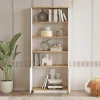 Sale Boekenkast Met 2 Deuren En 4 Nissen - Licht Naturel En Wit - Lotula Boekenkast & Vitrine