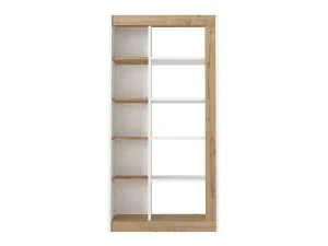 Store Boekenkast Met 10 Nissen - Licht Naturel En Wit - Silomai Boekenkast & Vitrine