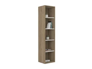Outlet Boekenkast Met 5 Nissen - Licht Naturel En Wit - Najeli Boekenkast & Vitrine