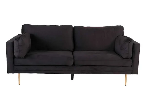Cheap Boom Bank 3 Persoons Velours Zwart. Modulair