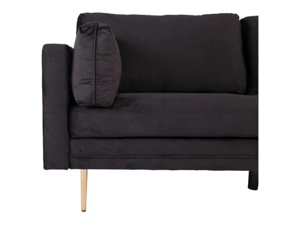 Cheap Boom Bank 3 Persoons Velours Zwart. Modulair