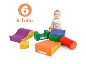 Best Sale 6 Bouwstenen Voor Kinderen Of Baby'S - Trappen En Glijbaan - Klimspeelgoed - Pu + Epe - Gratis Combinatie Spel Voor Binnen