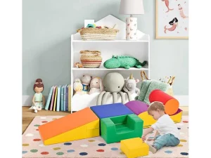Best Sale 6 Bouwstenen Voor Kinderen Of Baby'S - Trappen En Glijbaan - Klimspeelgoed - Pu + Epe - Gratis Combinatie Spel Voor Binnen