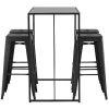 Fashion Brea Barmeubelset Bartafel Zwart En 4 Tempe Barstoelen Zwart. Barmeubel