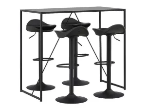 New Brea Barmeubelset Bartafel Zwart En 4 Adesto Barstoelen Zwart. Barmeubel