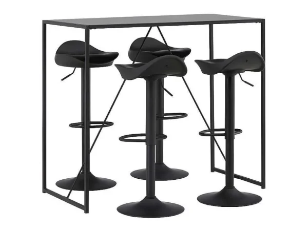New Brea Barmeubelset Bartafel Zwart En 4 Adesto Barstoelen Zwart. Barmeubel