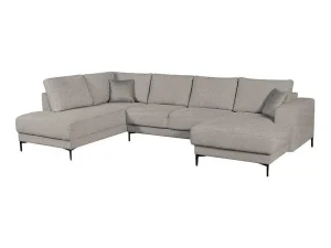 Best Sale Brede Hoekbank Met Hoek Rechts Van Grijze Stof Aselio Xxl Hoekbank