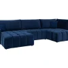 Discount Brede Hoekslaapbank Met Hoek Links Van Nachtblauw Velours Esilia Ii Xxl Hoekbank
