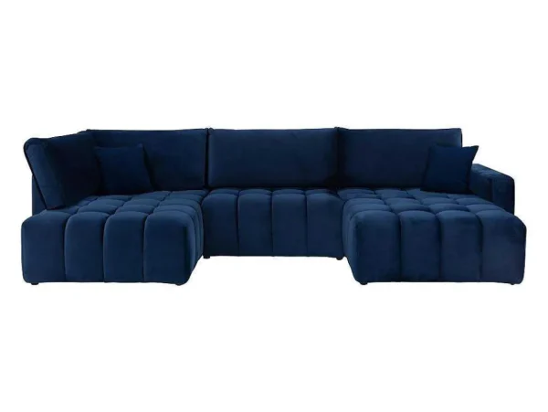 Best Brede Hoekslaapbank Met Hoek Rechts Van Nachtblauw Velours Esilia Ii Xxl Hoekbank