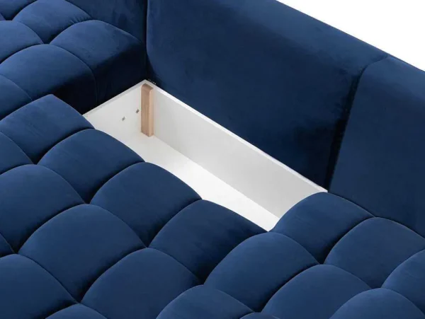 Best Brede Hoekslaapbank Met Hoek Rechts Van Nachtblauw Velours Esilia Ii Xxl Hoekbank