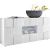 Cheap Buffetkast Calisto - Met Led-Verlichting - Twee Poorten En Twee Lades - Wit Gelakt Buffetkast