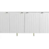 Hot Buffetkast Met 4 Deurtjes Van Mdf En Staal - Wit En Goudkleurig - Yesinia Buffetkast