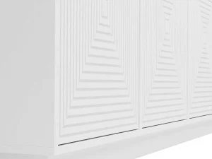 Flash Sale Buffetkast Met 4 Deurtjes Van Mdf - Wit - Mezulia Buffetkast