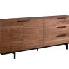 Cheap Buffetkast Tayron - 2 Deuren En 3 Laden - Mdf En Metalen Poten - Kleur: Walnoot Buffetkast