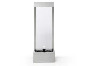 Shop Buitenfontein Van Roestvrij Staal En Glas Met Ledverlichting - H108 Cm - Zilverkleurig - Panga Tuindecoratie