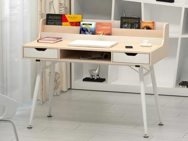 Hot Bureau Larcos Met Opbergruimte - Eik & Wit Bureaumeubel