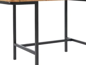 Cheap Bureau Met 3 Lades - Mdf En Metaal - Naturel En Goudkleurig - Lisela Bureaumeubel