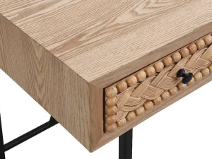 Online Bureau Met 3 Lades - Mdf En Metaal - Kleuren: Naturel En Zwart - Akivi Bureaumeubel