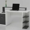 Fashion Bureau Met Opbergruimte Zacharie - Wit En Eik Bureaumeubel