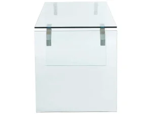 Discount Bureau Van Gehard Glas - Transparant - Madro Bureaumeubel