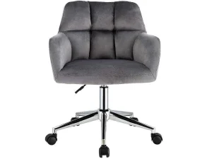 Outlet Bureaustoel - Fluweel - Grijs - Verstelbare Hoogte - Pega Bureaustoel