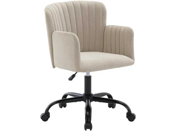 Store Bureaustoel - Stof - Beige - Verstelbare Hoogte - Toara Bureaustoel