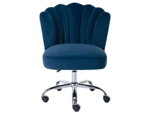 Cheap Bureaustoel - Velours - Blauw - Verstelbare Hoogte - Ruty Van Bureaustoel