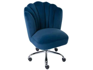 Cheap Bureaustoel - Velours - Blauw - Verstelbare Hoogte - Ruty Van Bureaustoel