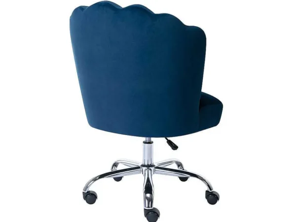Cheap Bureaustoel - Velours - Blauw - Verstelbare Hoogte - Ruty Van Bureaustoel