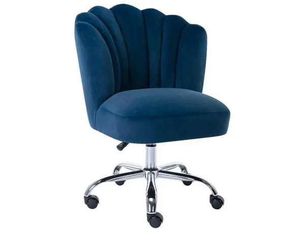 Cheap Bureaustoel - Velours - Blauw - Verstelbare Hoogte - Ruty Van Bureaustoel