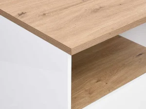 Flash Sale Centraal Keukeneiland Met 2 Deuren En 1 Nis Van Mdf - Naturel En Wit - Corelina Keukeneiland