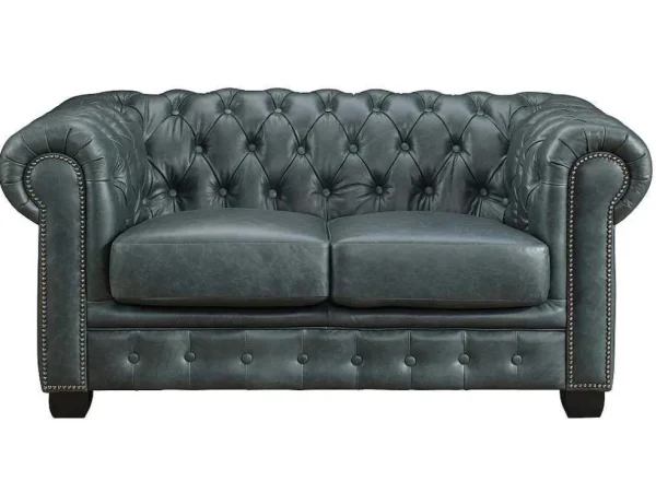 Cheap Chesterfield Zitbank 3 + 2 + 1 Plaatsen Brenton 100% Buffelleer - Spaans Groen Set Zitbank + Fauteuil