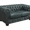 Outlet Chesterfield 2-Zitsbank Brenton 100% Buffelleer - Spaans Groen Chesterfield Zitbank