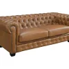 Best Sale Chesterfield 3-Zitsbank Brenton 100% Buffelleer - Vintage Caramel Chesterfield Zitbank