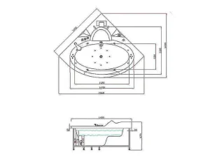 Cheap Chrotherapie Hydromassagebad 140 X 140 Cm Dubbele Pomp 20 Jets Camelia Massagebad