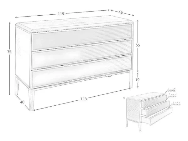 Sale Commode Van Pvc Donkergroen En Walnoot 7150 Ladekast