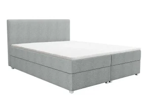 Cheap Complete Set Met Boxspring En Hoofdbord + Bedbodem + Matras + Topmatras - 160 X 200 Cm - Stof - Lichtgrijs - Onan Van Ysmee Boxspringbed