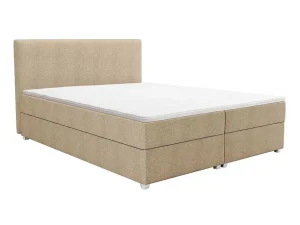 Cheap Complete Set Met Boxspring En Hoofdbord + Bedbodem + Matras + Topmatras - 160 X 200 Cm - Stof - Beige - Onan Van Ysmee Boxspringbed