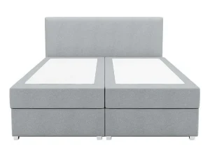 Cheap Complete Set Met Boxspring En Hoofdbord + Bedbodem + Matras + Topmatras - 160 X 200 Cm - Stof - Lichtgrijs - Onan Van Ysmee Boxspringbed