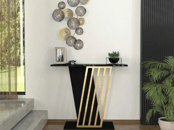 Best Consoletafel - Zwart Marmereffect En Goud - Orsona Sidetable