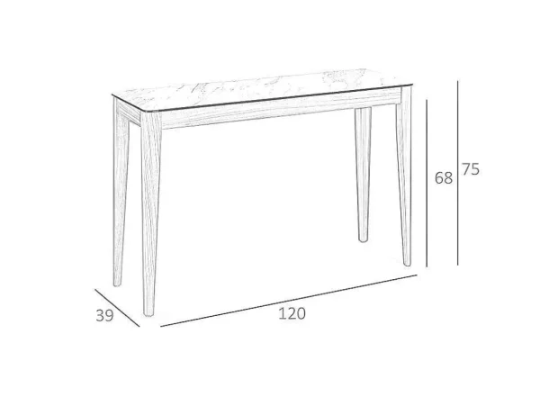 New Consoletafel Met Porseleinen Blad Calacatta 3082 Sidetable