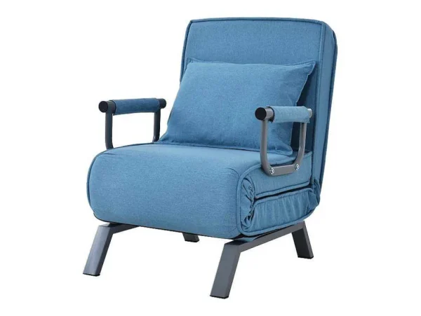 Cheap Converteerbare Stoffen Fauteuil - 6-Voudig Verstelbare Rugleuning - Blauw Uitklapbare Fauteuil