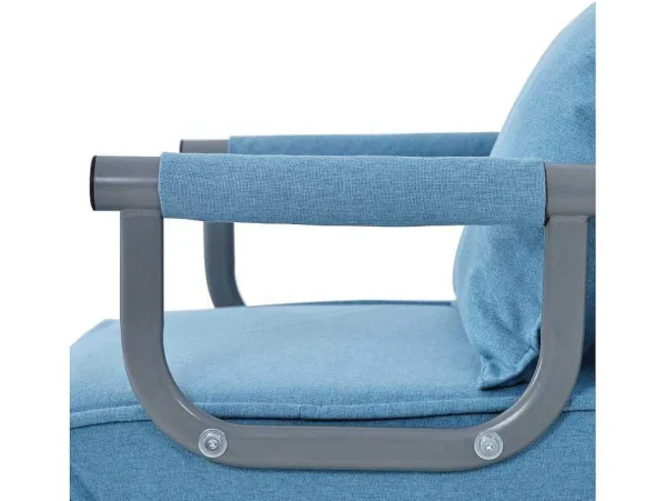 Cheap Converteerbare Stoffen Fauteuil - 6-Voudig Verstelbare Rugleuning - Blauw Uitklapbare Fauteuil